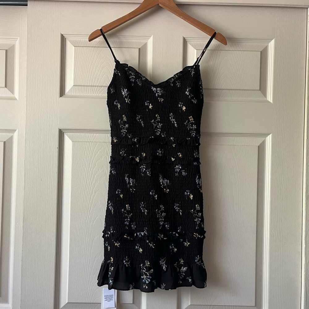 Abercrombie & Fitch Black Smocked Mini Dress Size small